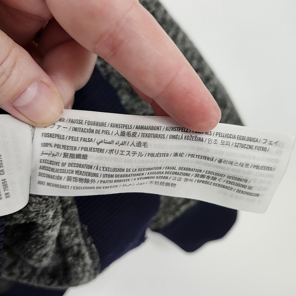 Abercrombie & Fitch Mens‎ 1/4 Zip Pullover Size L Gray Navy Fleece Pockets Warm - Picture 6 of 9